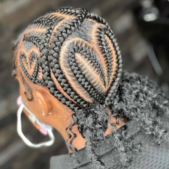 Cornrow Braids Forming A Heart Shape Cornrow Braids Forming A Heart Shape — Heart Part Braids 2027