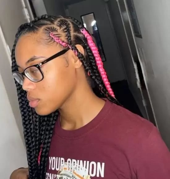Collarbone Box Braids With Heart Parting Collarbone Box Braids With Heart Parting — Heart Part Braids 2027
