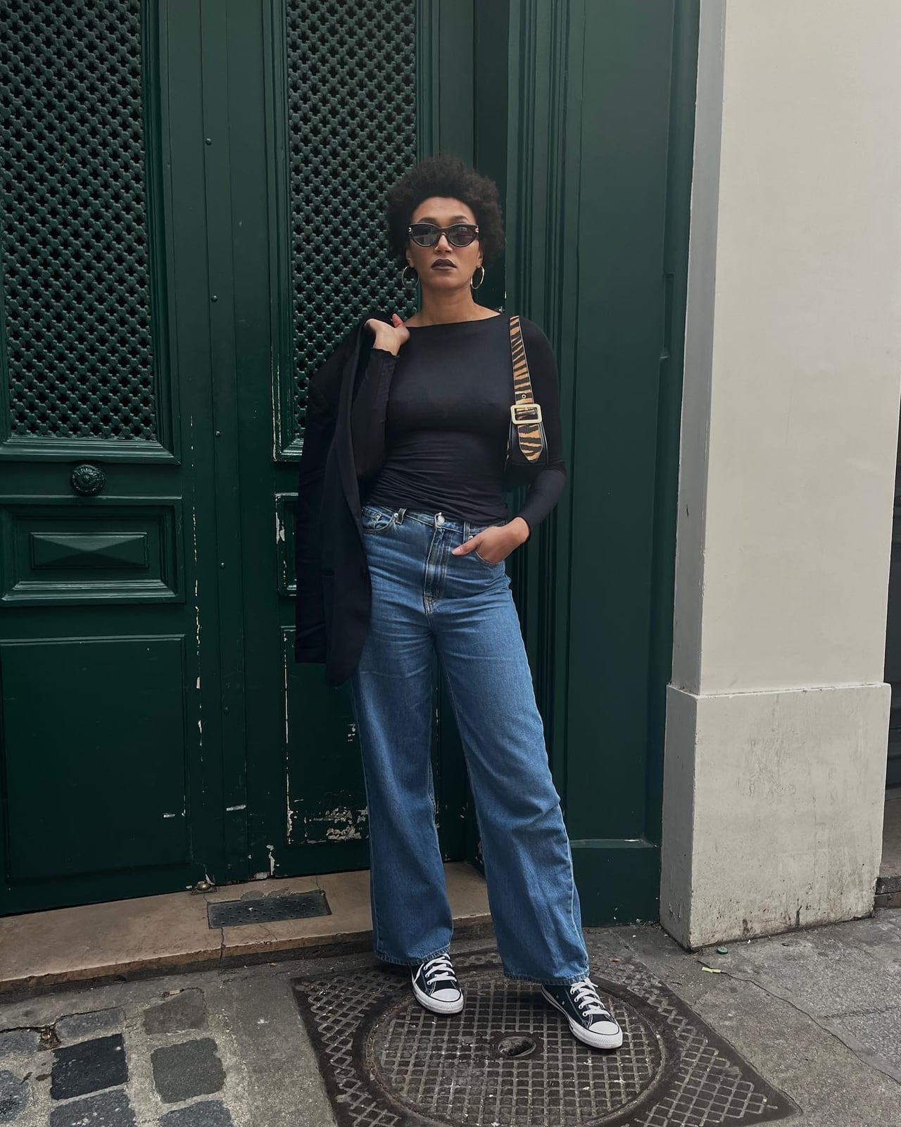 Black Blazer With Wide Leg Jeans Black Blazer With Wide Leg Jeans — High Top Converse Outfits 2027