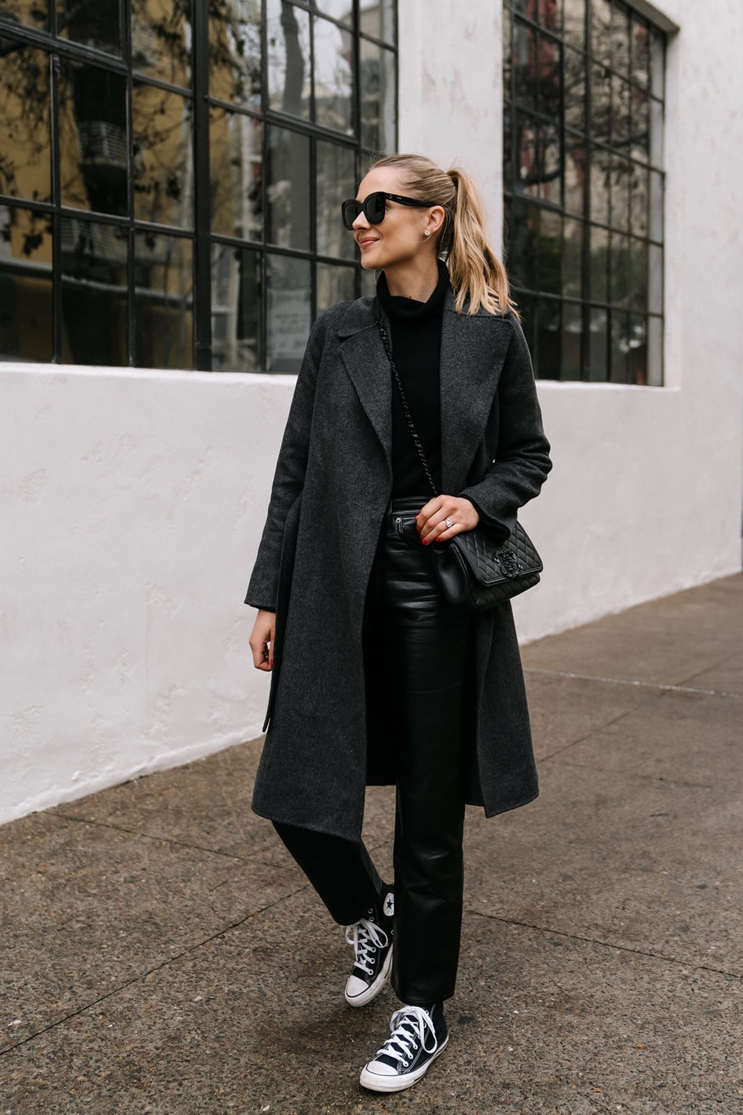 Charcoal Gray Coat Over Turtleneck Charcoal Gray Coat Over Turtleneck — High Top Converse Outfits 2027