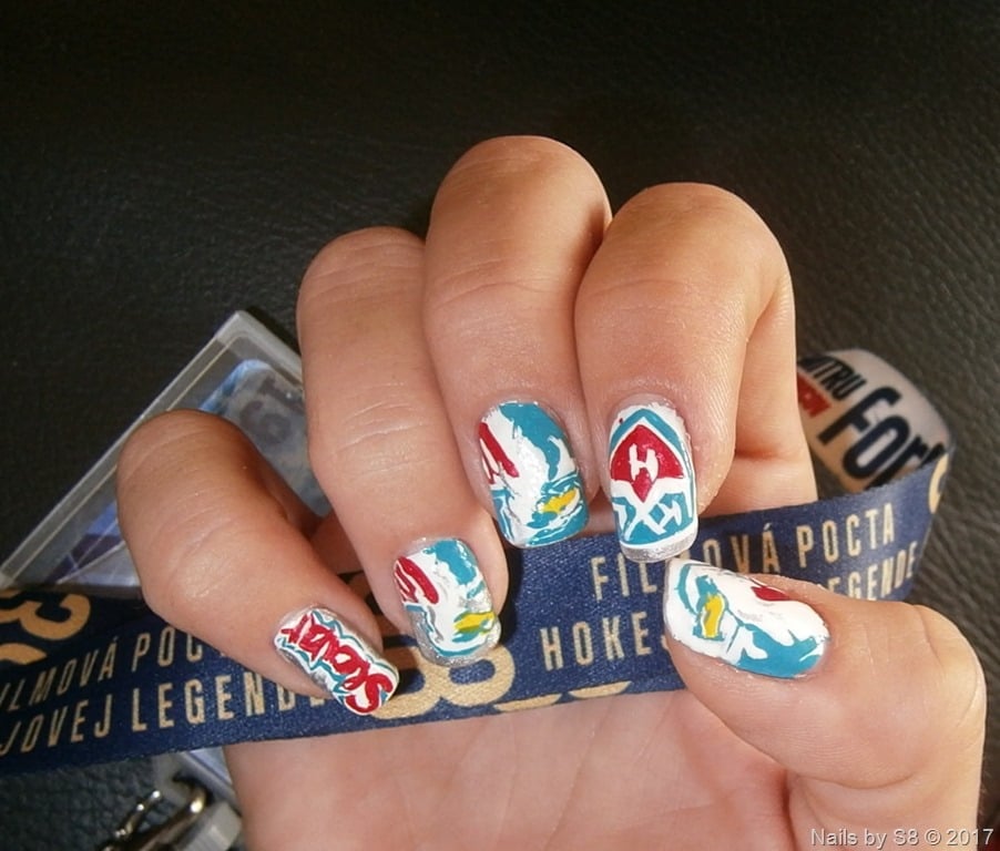 Short Square White Red Blue Yellow Team Logos Nails Short Square White Red Blue Yellow Team Logos Nails — Hockey Nails 2027