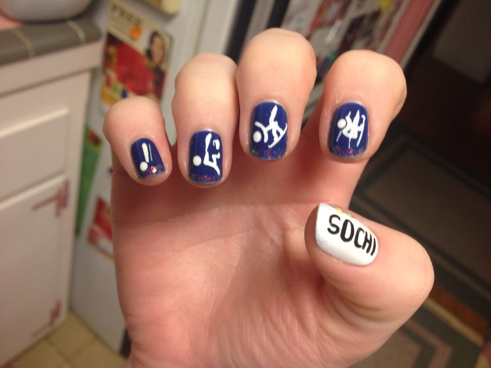 Short Square Deep Blue Olympic Pictograms Nails Short Square Deep Blue Olympic Pictograms Nails — Hockey Nails 2027