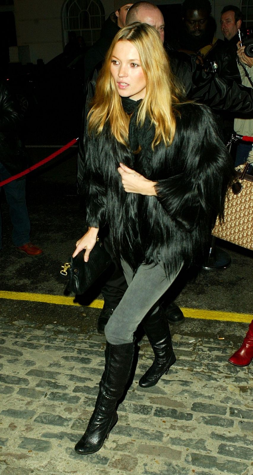 Voluminous Faux Fur Coat With Fitted Pants and Knee-High Boots Voluminous Faux Fur Coat With Fitted Pants and Knee-High Boots — Indie Sleaze Outfits 2027