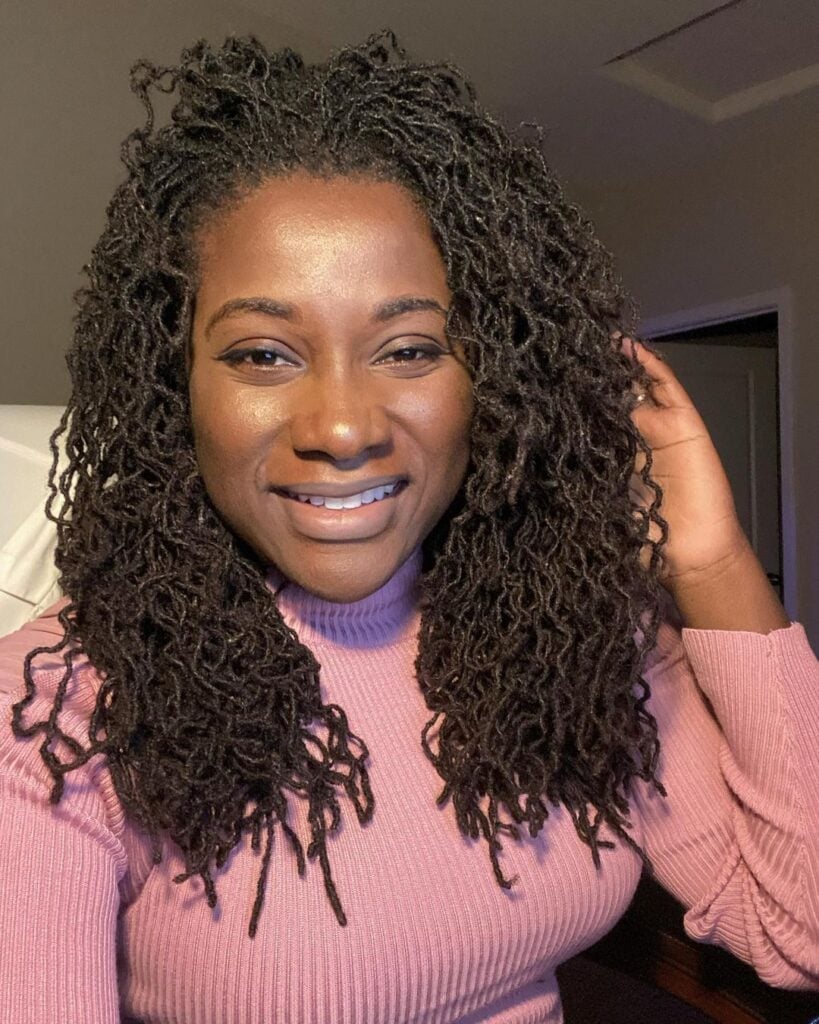 Shoulder Length Wavy Locs Auburn Highlights Shoulder Length Wavy Locs Auburn Highlights — Interlock Locs 2027