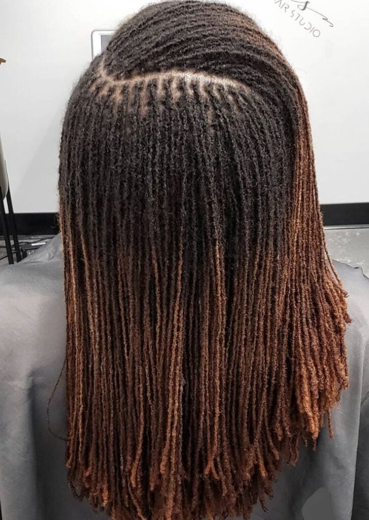 Fine Density Straight Locs Ombre Ends Fine Density Straight Locs Ombre Ends — Interlock Locs 2027