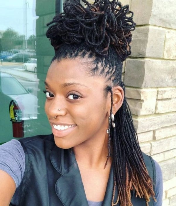 Wavy Locs Updo With Loose Ends Wavy Locs Updo With Loose Ends — Interlock Locs 2027