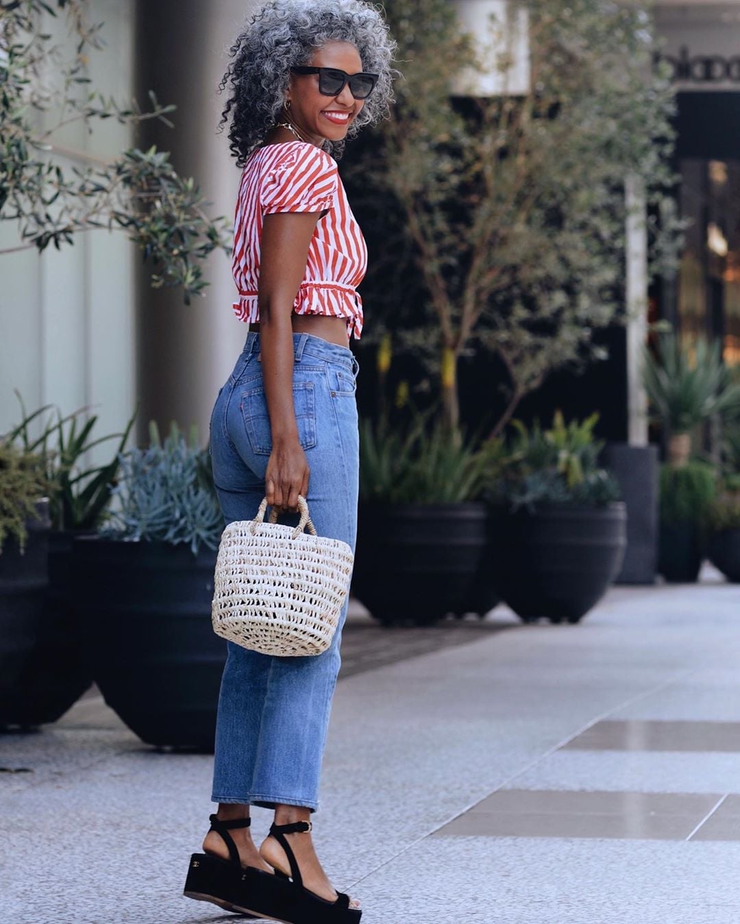 Cropped jeans with a red and white striped cropped, Close-Up Take Cropped jeans with a red and white striped cropped, Close-Up Take — Jeans Outfits 2027 with Blouse