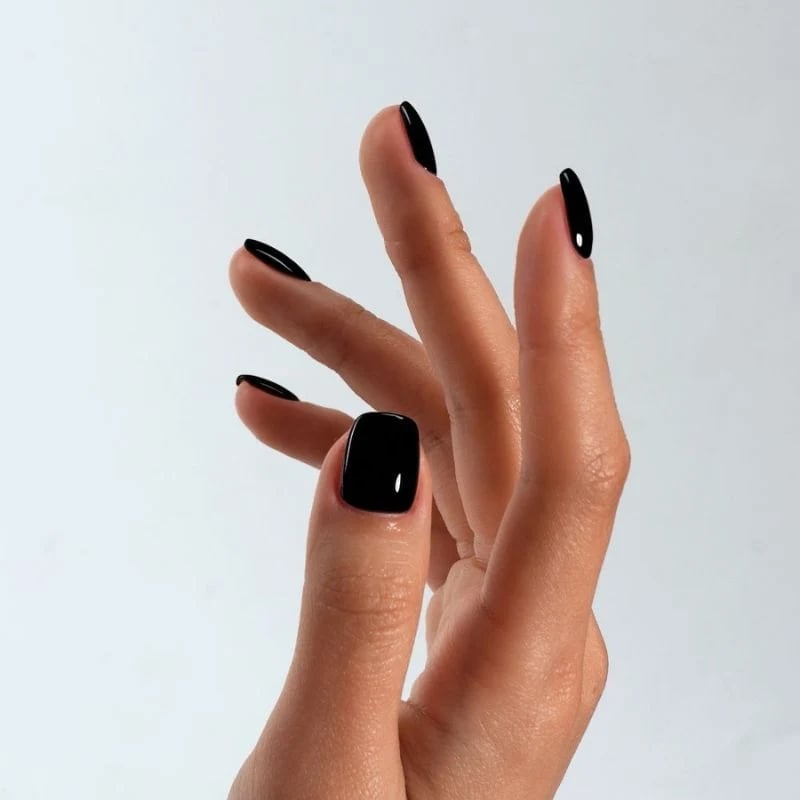 Sharp Almond Jet Black Gloss Nails Sharp Almond Jet Black Gloss Nails — Jet Black Nails 2027