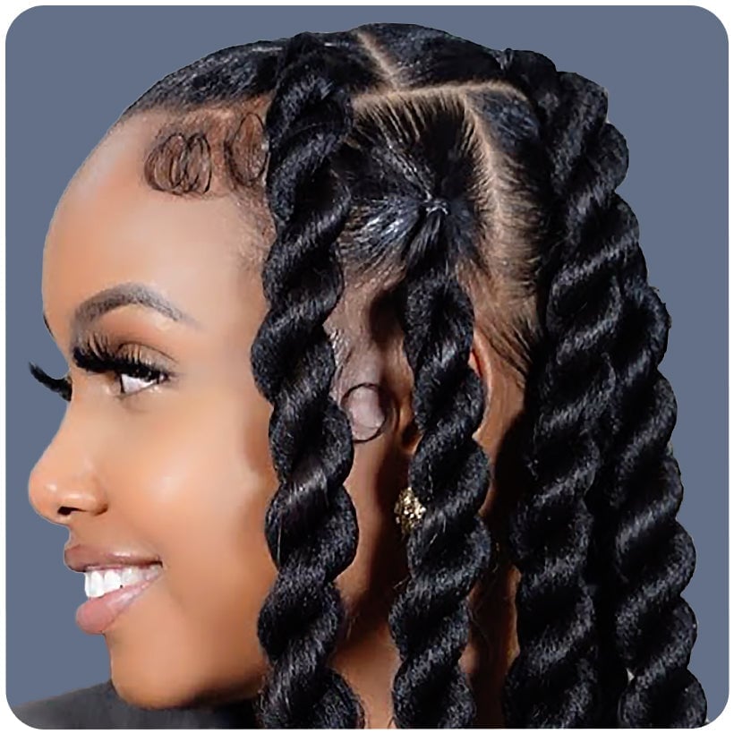 Shoulder Length Senegalese Twists With Baby Hairs — Jumbo Braided Hairstyles 2027
