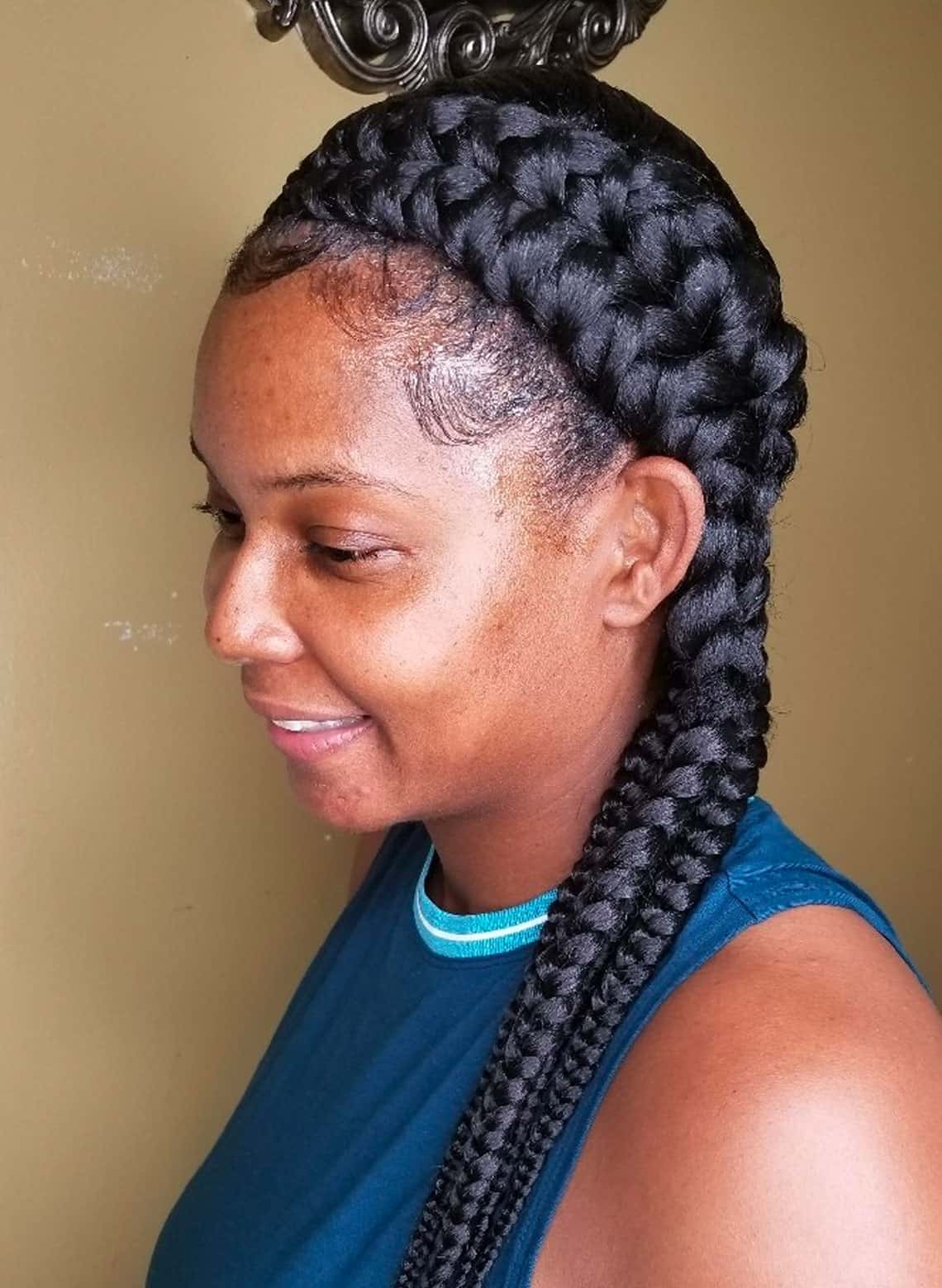 Two Thick Coily Black Jumbo Braids — Jumbo Braided Hairstyles 2027