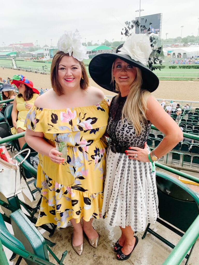 Yellow Off-the-Shoulder Floral Dress and White Floral Hat — Kentucky Derby Dress 2027 with Hat