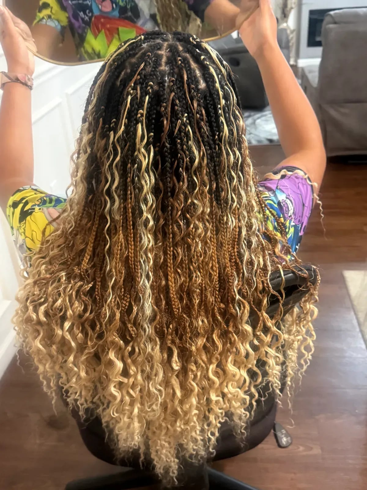 Mid-Back Ombre Box Braids With Curly Ends — Knotless Braids 2027 for Teens