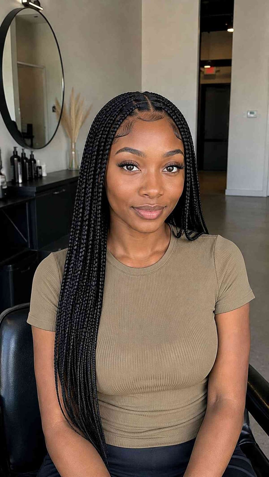 Collarbone Knotless Box Braids With Curly Ends — Knotless Braids 2027 for Teens