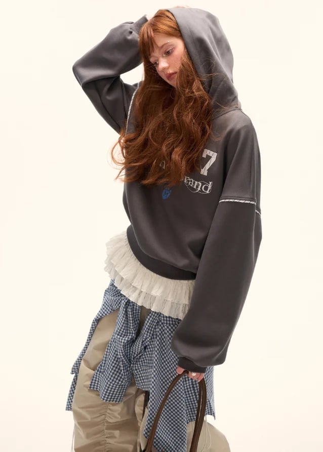 Layered Skirt Under Oversized Hoodie Layered Skirt Under Oversized Hoodie — Korean Streetwear Outfits 2027