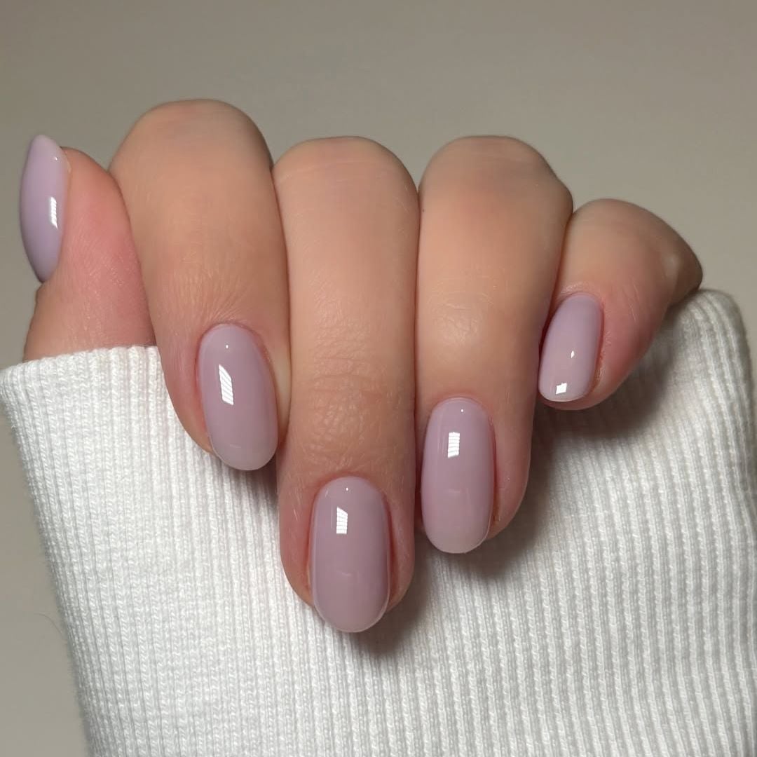 Short Oval Milky Lavender Nails Short Oval Milky Lavender Nails — Lavender Milky Nails 2027