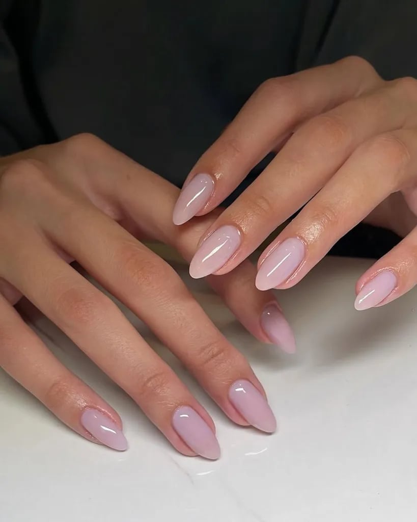 Medium Almond Milky Pale Lavender Medium Almond Milky Pale Lavender — Lavender Milky Nails 2027