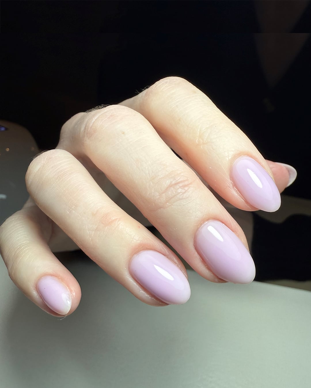 Medium Oval Pale Lavender Milky Glossy, Everyday Version Medium Oval Pale Lavender Milky Glossy, Everyday Version — Lavender Milky Nails 2027