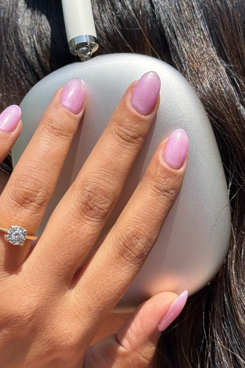 Short Almond Sheer Lavender Pink Shimmer Nails Short Almond Sheer Lavender Pink Shimmer Nails — Lavender Pearl Nails 2027