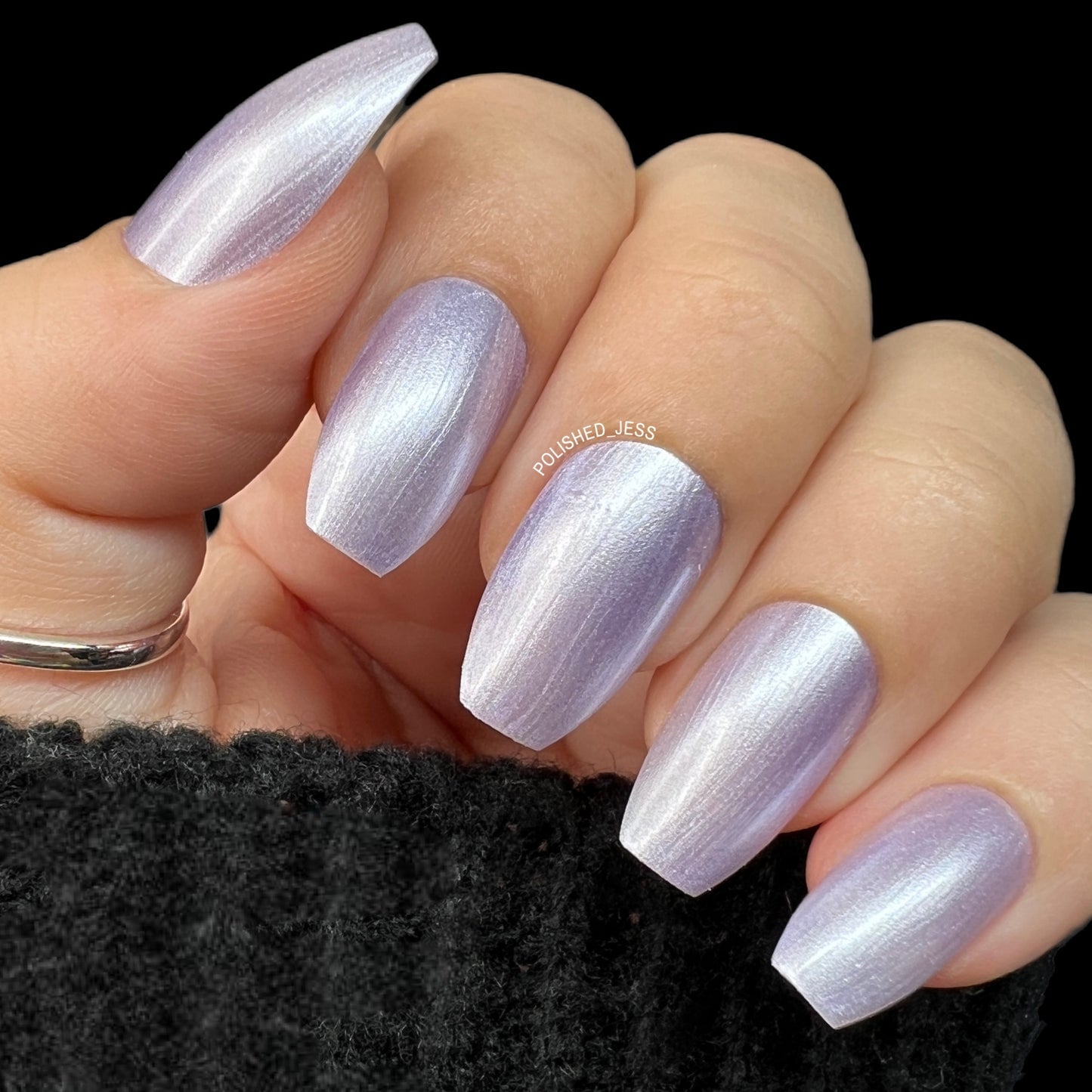 Medium Coffin Metallic Silver Shimmer Nails Medium Coffin Metallic Silver Shimmer Nails — Lavender Pearl Nails 2027