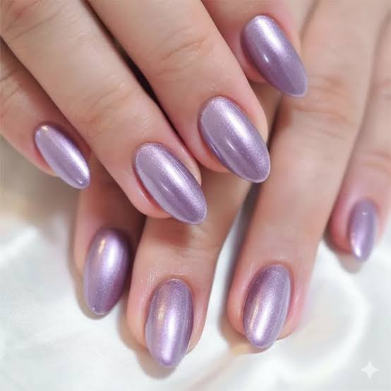 Medium Almond Shimmering Lavender Nails Medium Almond Shimmering Lavender Nails — Lavender Pearl Nails 2027