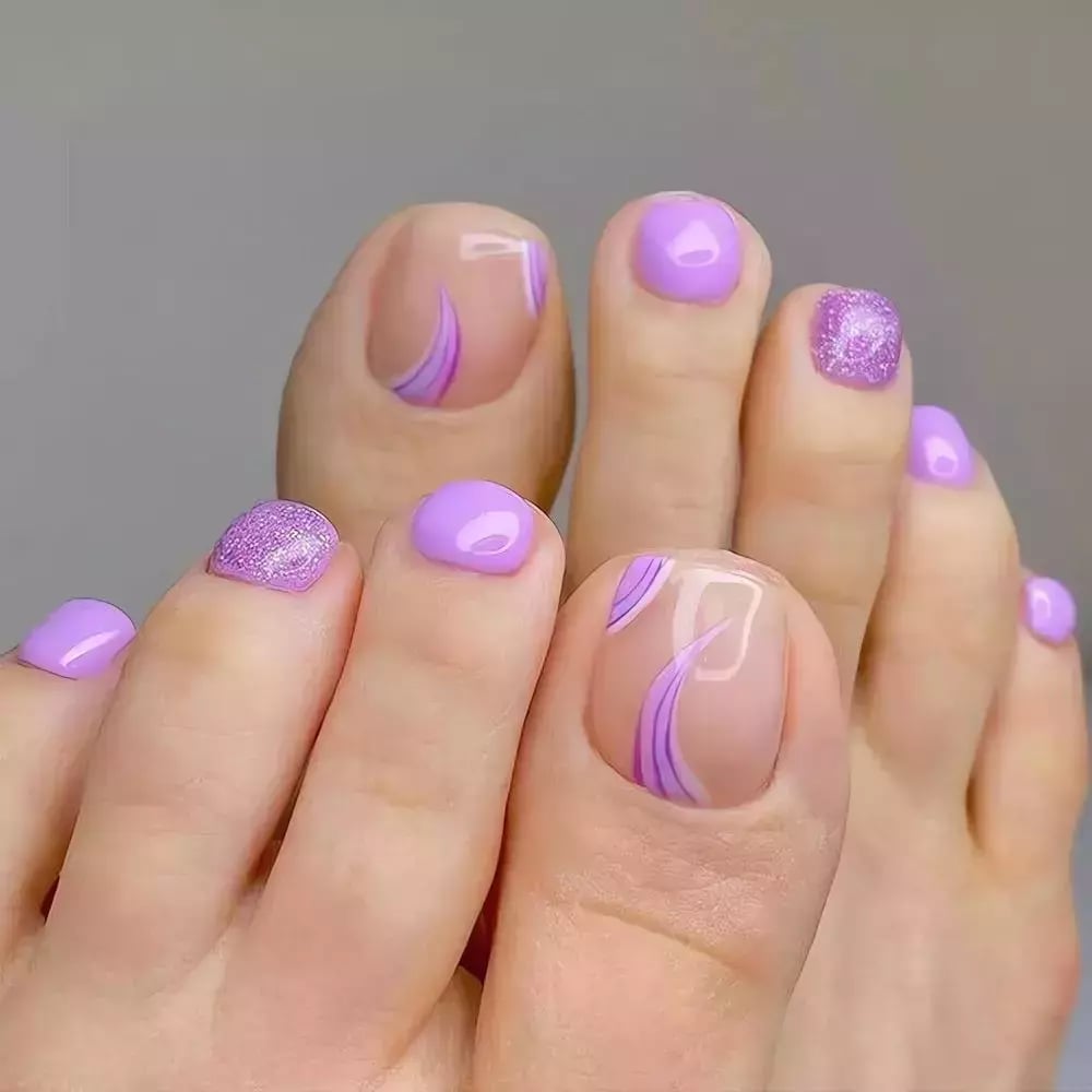 Lavender Toes With Sheer Nude and Purple Lines Lavender Toes With Sheer Nude and Purple Lines — Lavender Toe Nails 2027