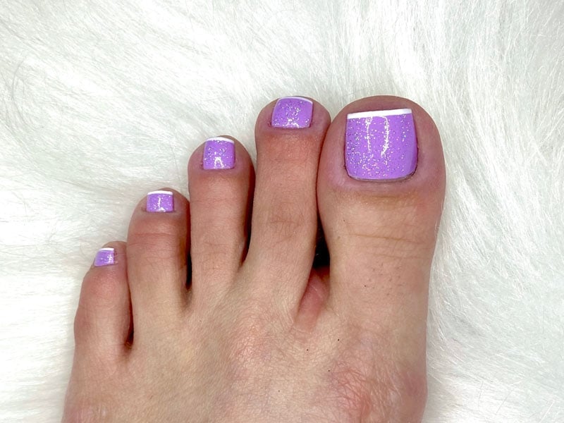 Lavender French Tip Toes With Glitter Lavender French Tip Toes With Glitter — Lavender Toe Nails 2027