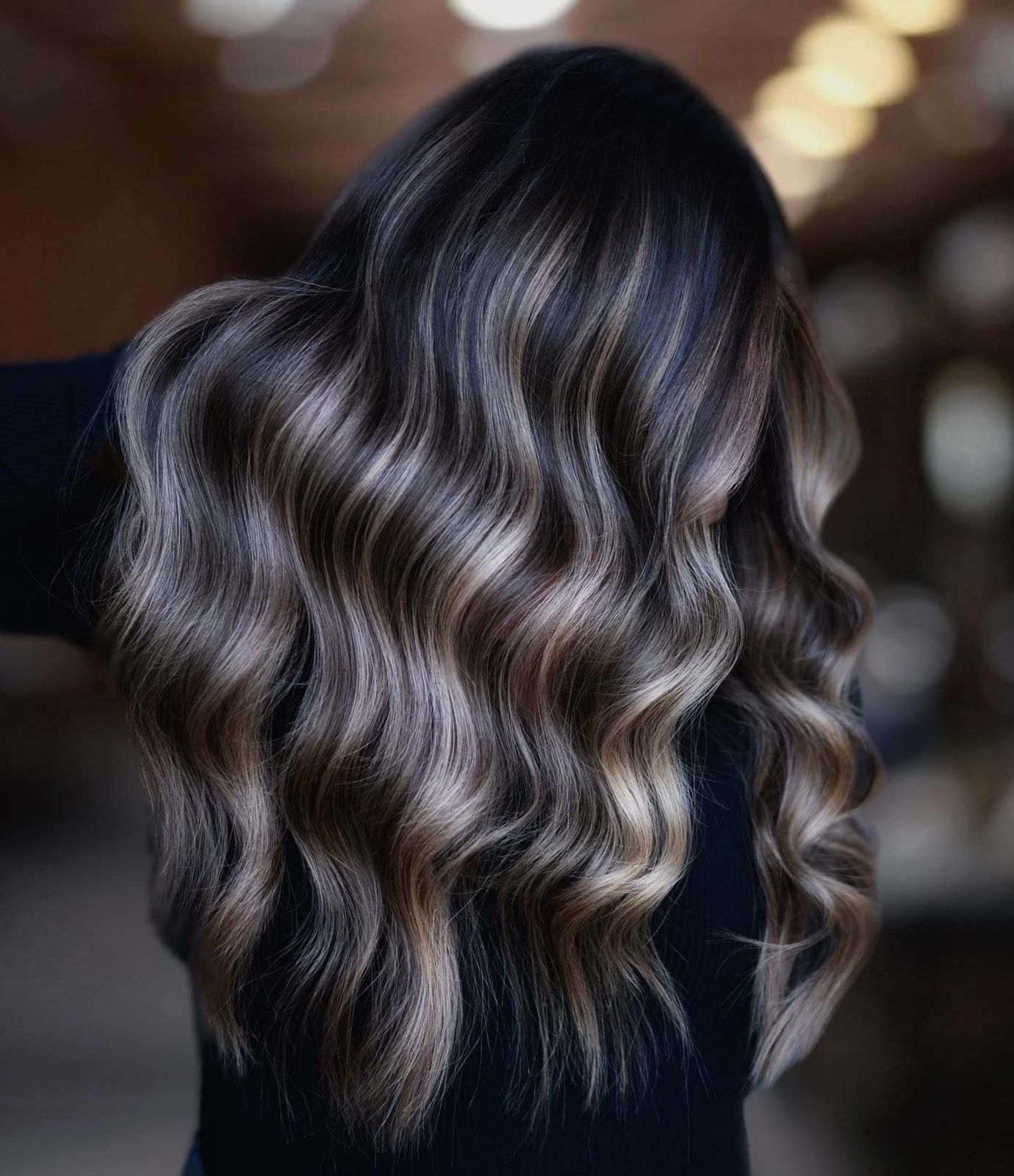 Mid-Back Dark Brown With Caramel Balayage Mid-Back Dark Brown With Caramel Balayage — Lived In Brunette 2027