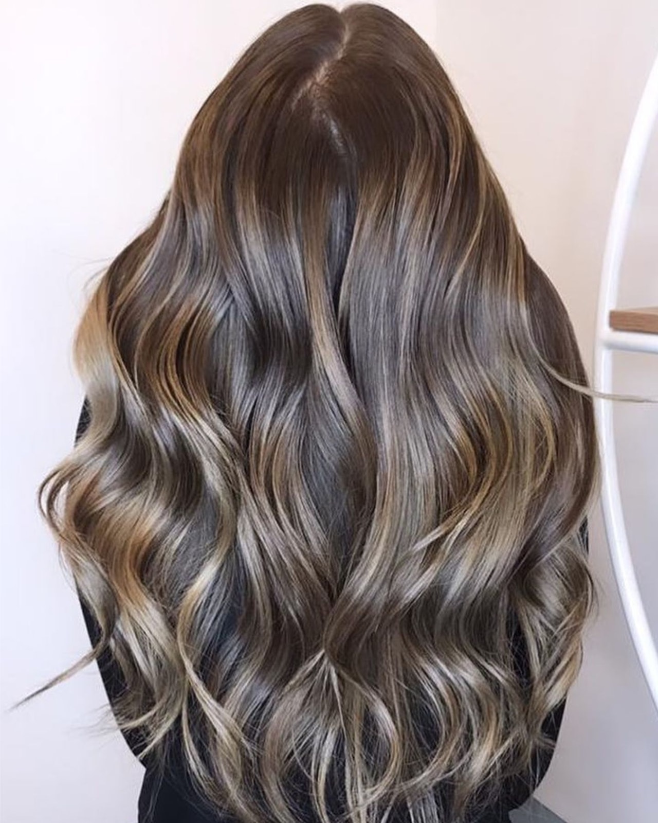 Mid-Back Dark Brunette With Blonde Balayage, Wavy Mid-Back Dark Brunette With Blonde Balayage, Wavy — Lived In Brunette 2027