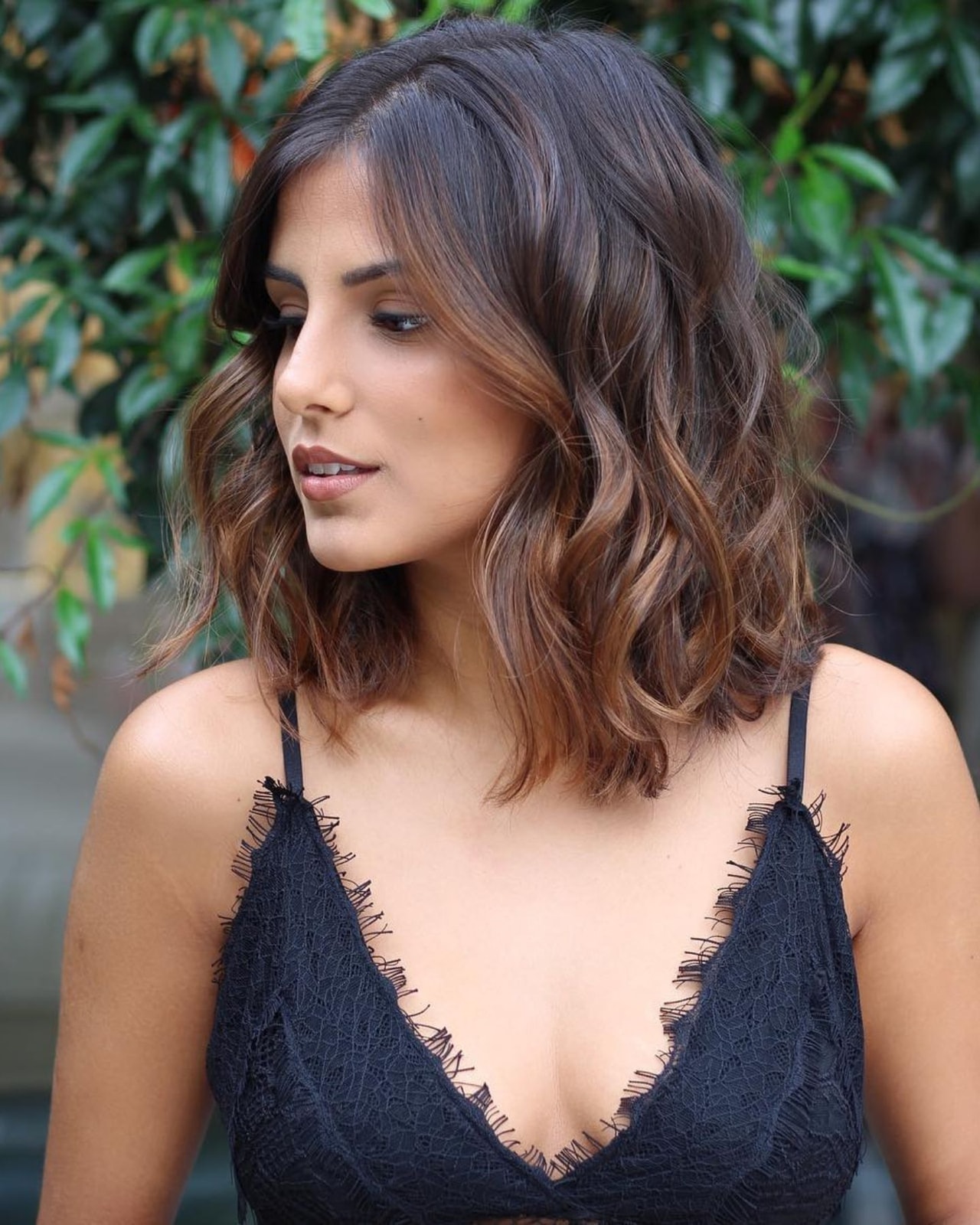 Collarbone Lob With Caramel Balayage Collarbone Lob With Caramel Balayage — Lived In Brunette 2027