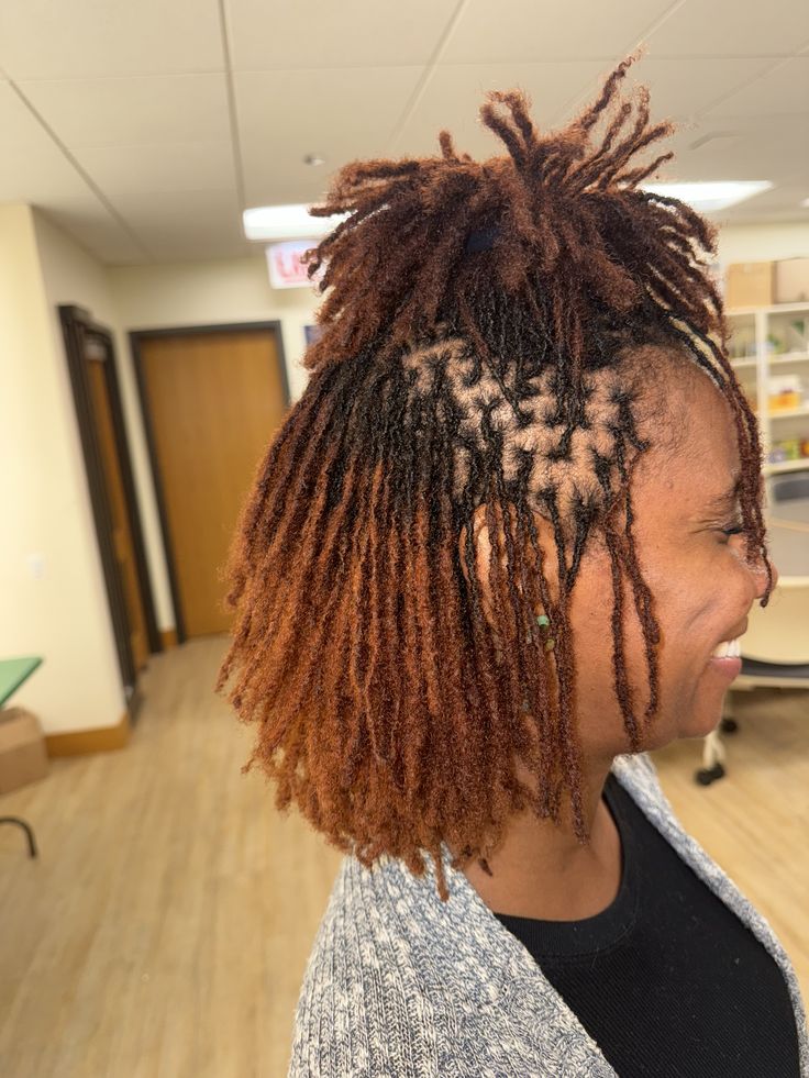 Neatly Styled Bun With Auburn Tips Neatly Styled Bun With Auburn Tips — Loc Styles 2027 for Work