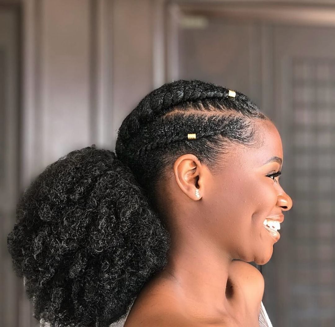 Intricate Braided Sides To Low Puff Intricate Braided Sides To Low Puff — Low Puff 2027