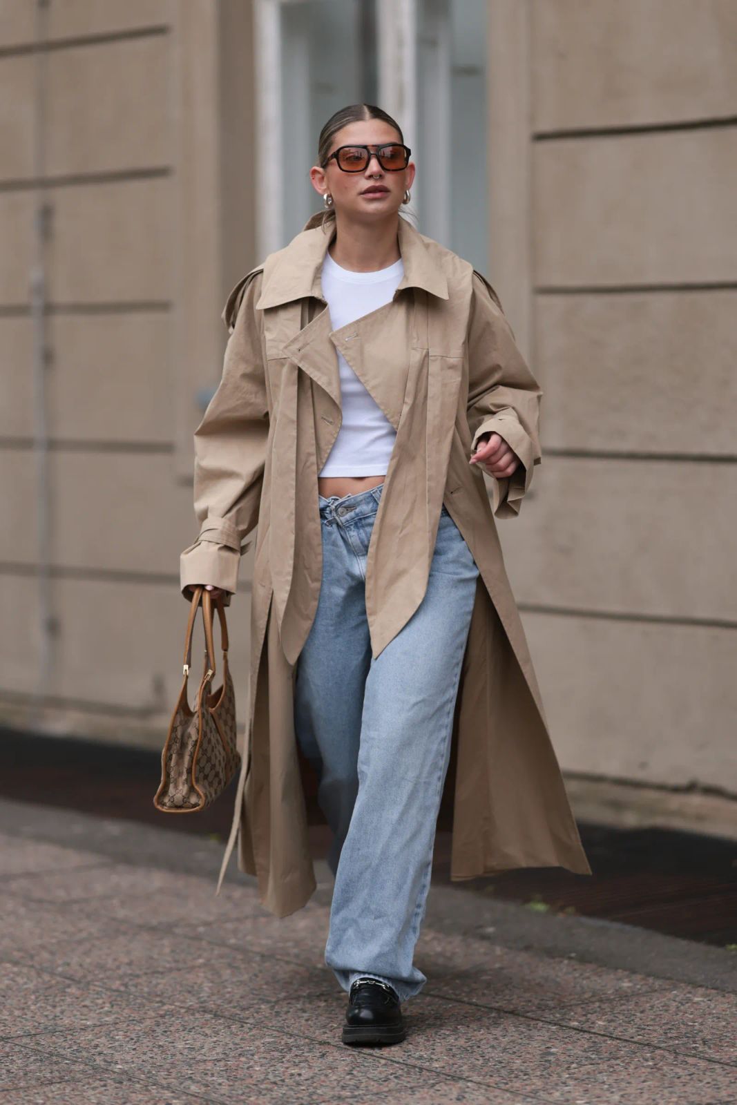 Oversized Trench and Monogram Bag: Classic Rainy Day Chic Oversized Trench and Monogram Bag: Classic Rainy Day Chic — Rainy Day Outfits 2027