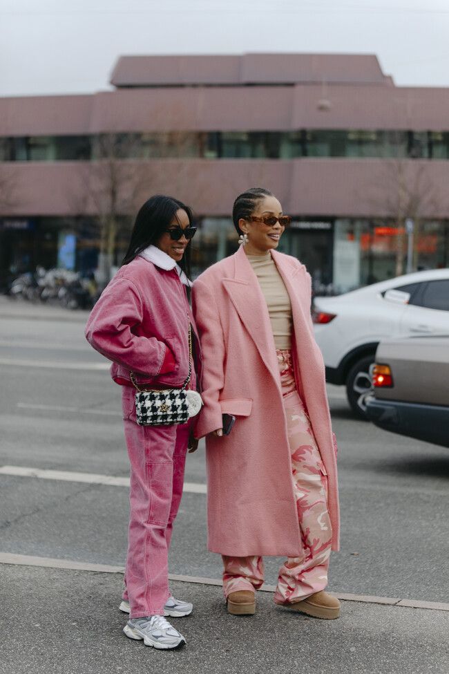 Pink Denim and Long Wool Coat Pink Denim and Long Wool Coat — New Balance Outfits 2027