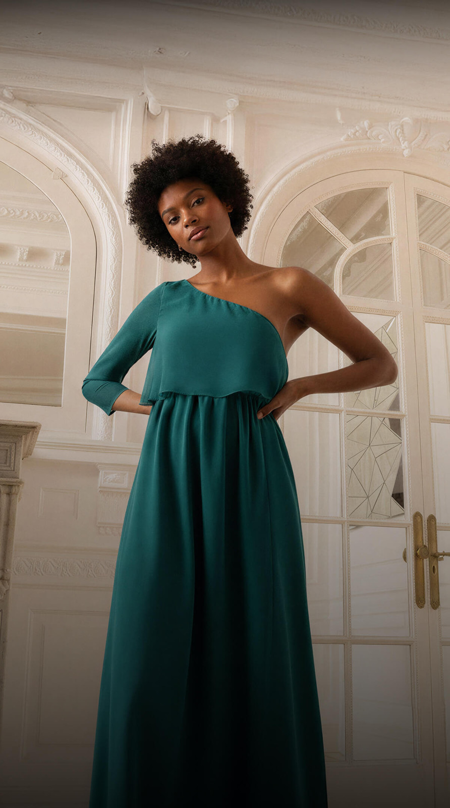 Teal Crepe One-Shoulder A-Line Dress Teal Crepe One-Shoulder A-Line Dress — Bridesmaid Dresses 2027