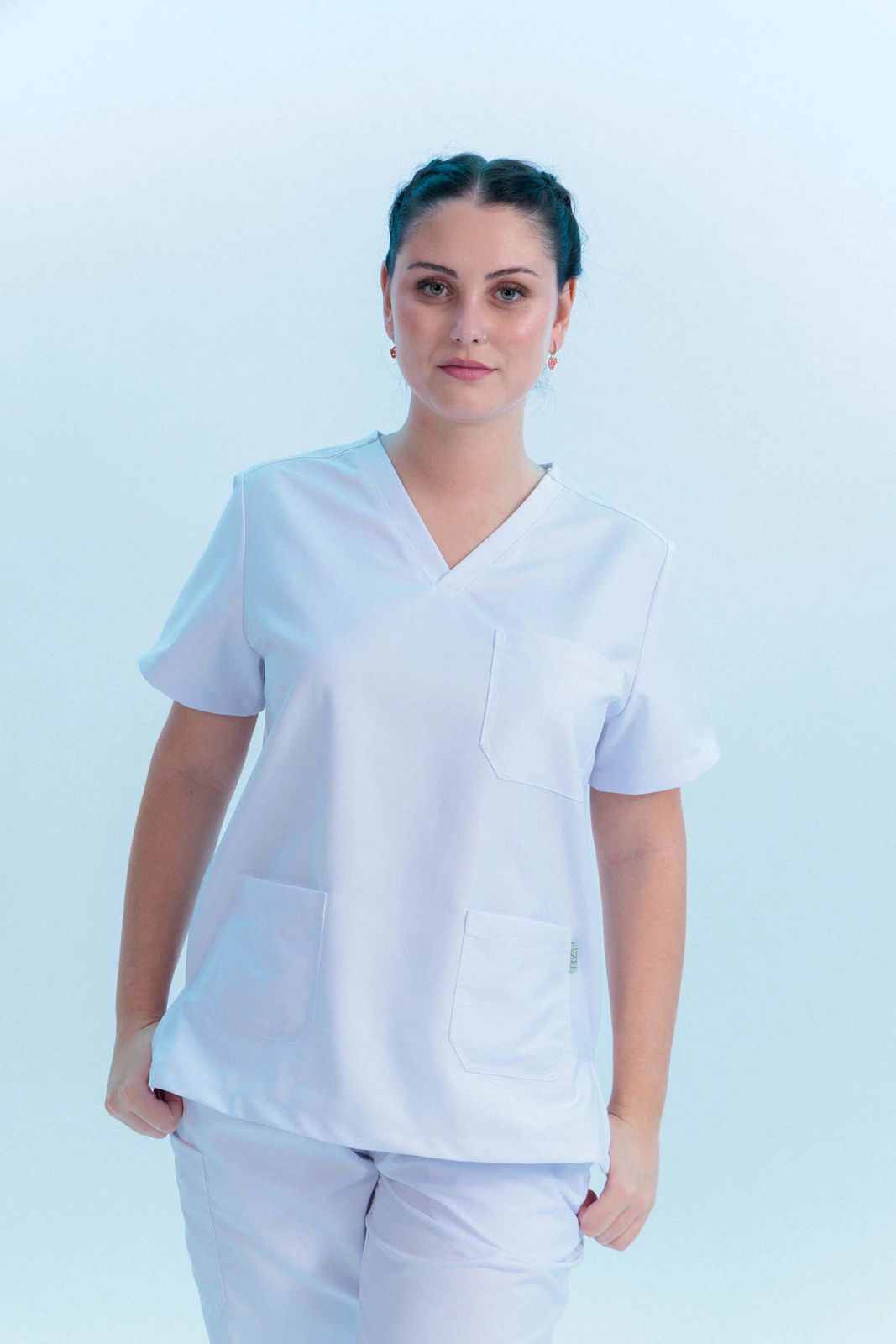 Crisp White Relaxed Fit Scrub Set — Nurse Outfits 2027