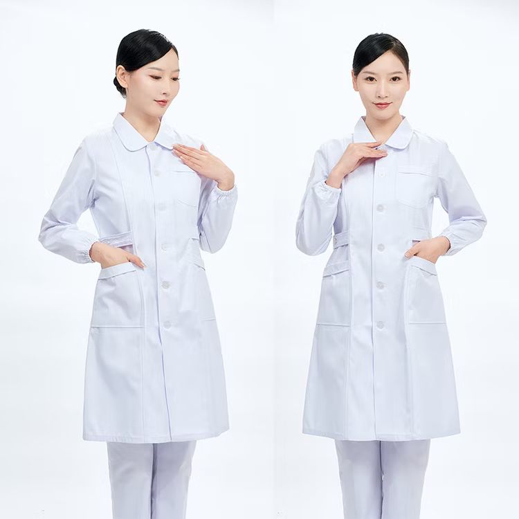 Long-Sleeve White Lab Coat with White Pants — Nurse Outfits 2027
