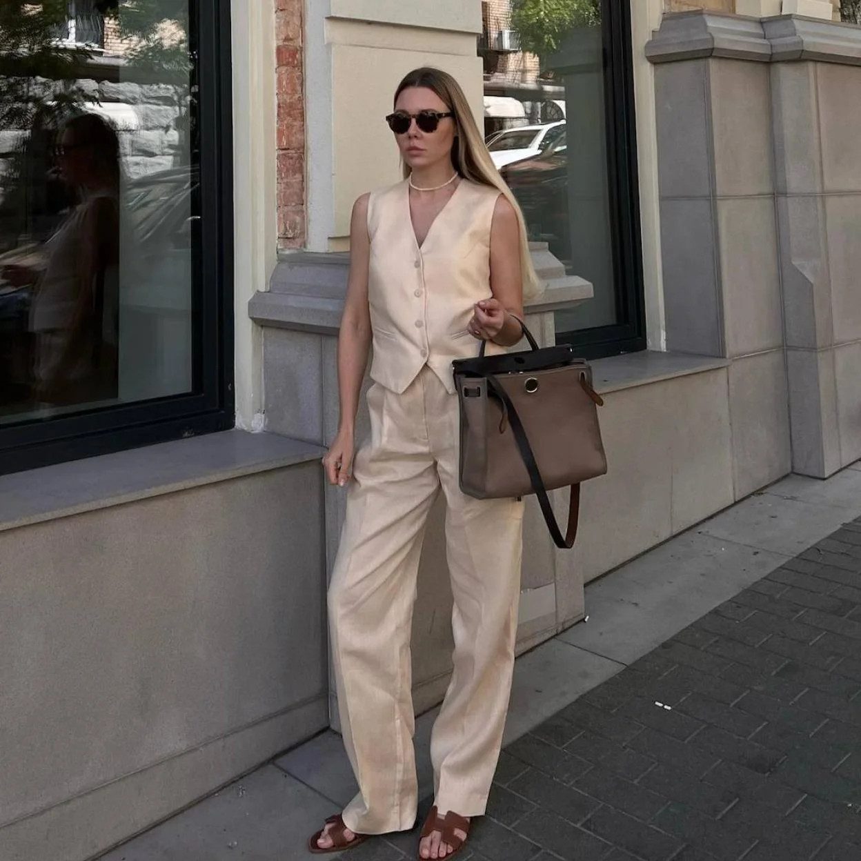 Cream Linen Vest and Trousers Set Cream Linen Vest and Trousers Set — Linen Outfits 2027