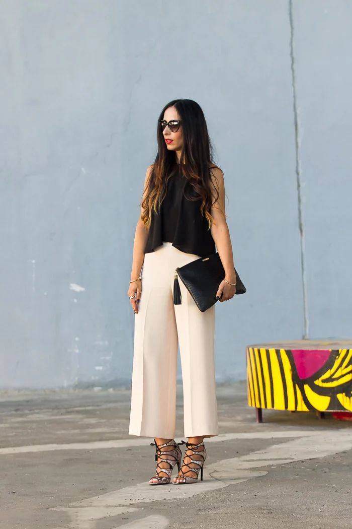 Black Crop Top and Beige Wide-Leg Culottes for a Chic Birthday Black Crop Top and Beige Wide-Leg Culottes for a Chic Birthday — Birthday Outfits 2027