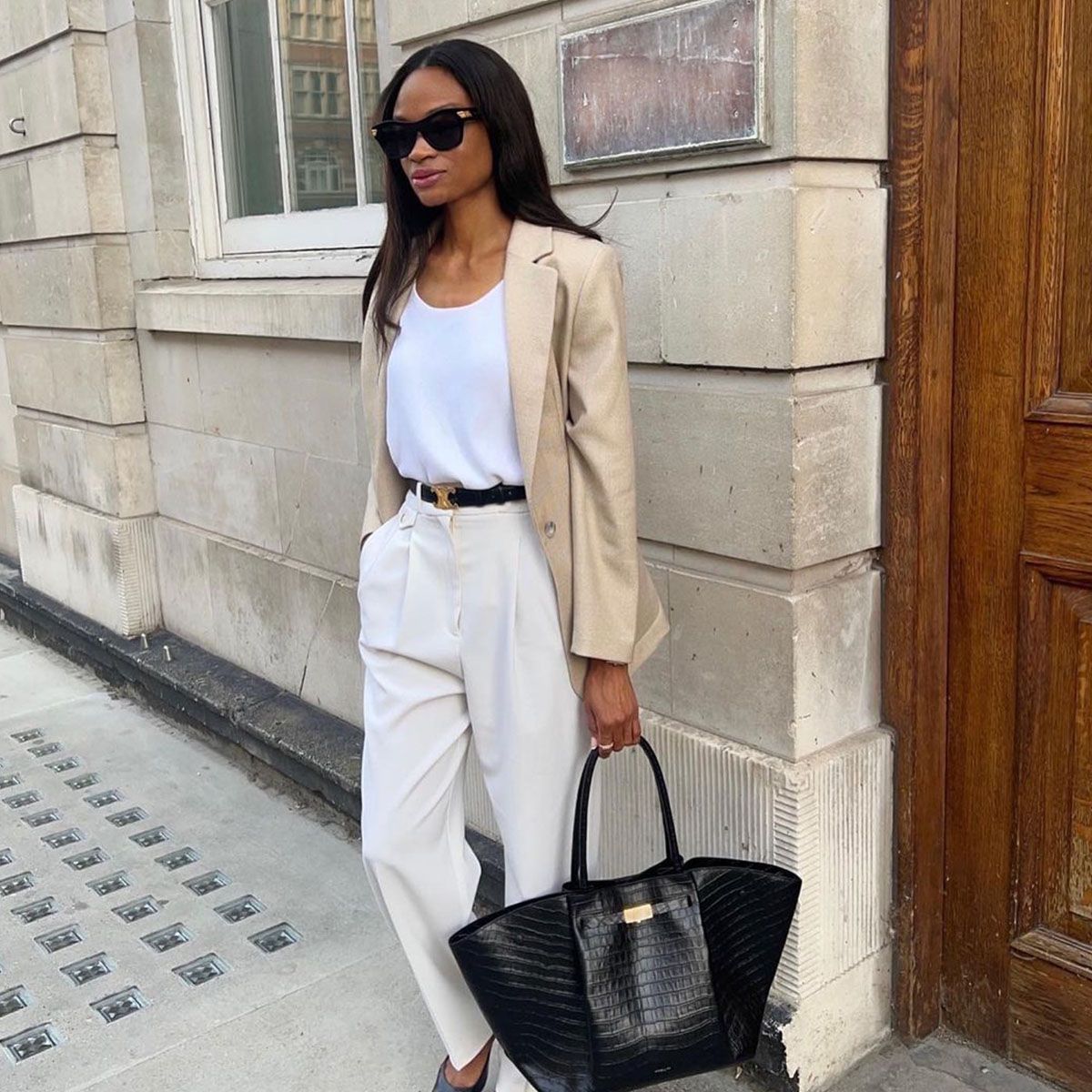 Monochromatic Ease: The Beige Blazer and Off-White Trousers Look Monochromatic Ease: The Beige Blazer and Off-White Trousers Look — Interview Outfits 2027