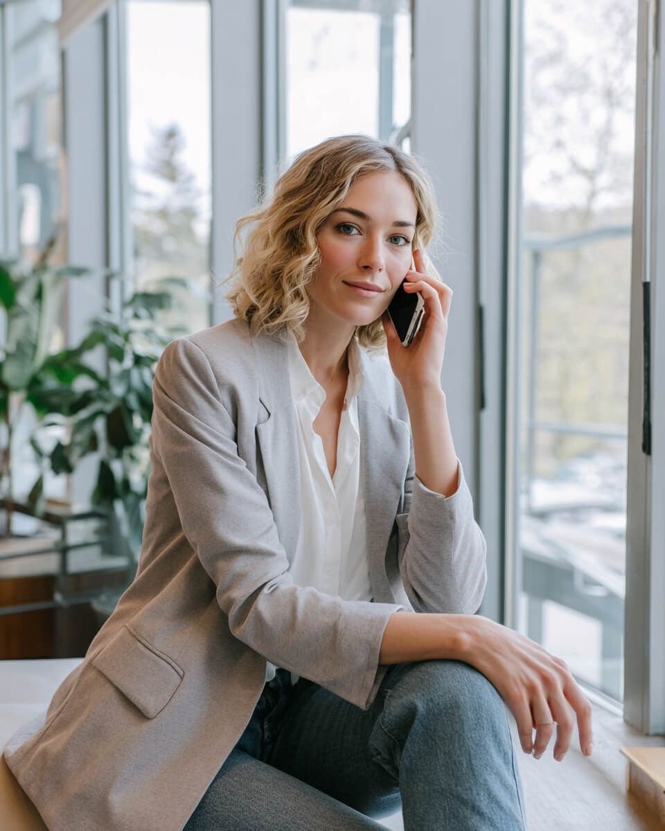 Smart Casual Interview: Grey Blazer with Denim Trousers Smart Casual Interview: Grey Blazer with Denim Trousers — Interview Outfits 2027