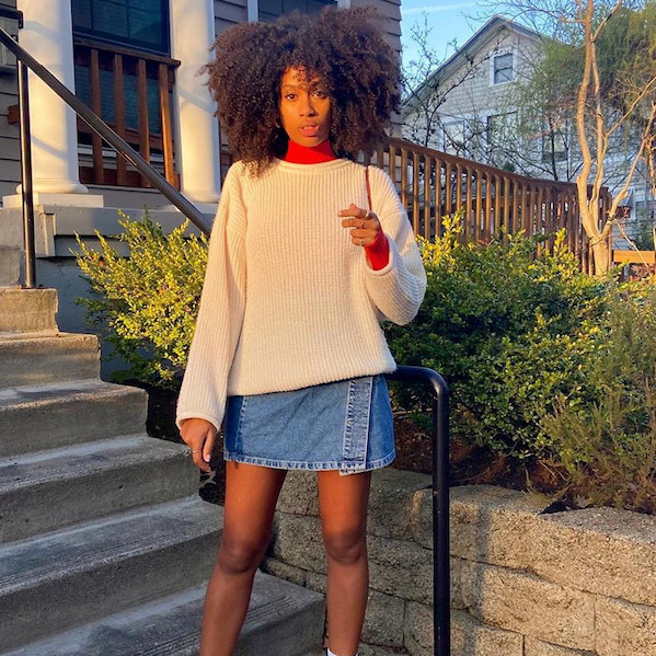 Denim Skort with Layered Sweater and Turtleneck Denim Skort with Layered Sweater and Turtleneck — Skort Outfits 2027