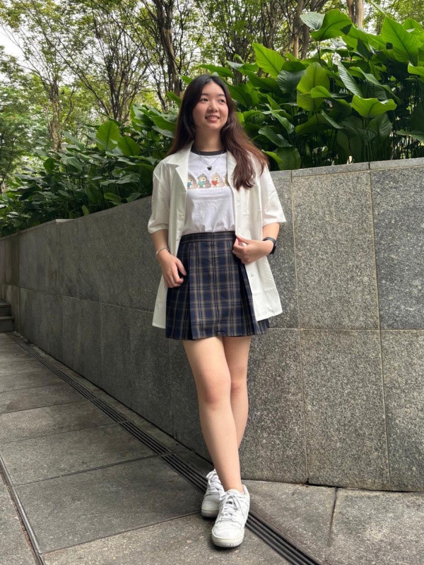 Plaid Mini Skort with Graphic Tee and Button-Up Plaid Mini Skort with Graphic Tee and Button-Up — Skort Outfits 2027
