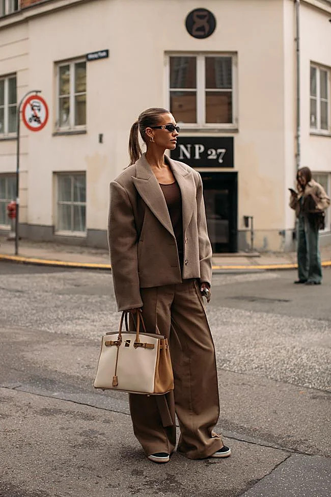 Modern Tailoring: Brown Blazer with Wide-Leg Trousers — Trendy Outfits 2027