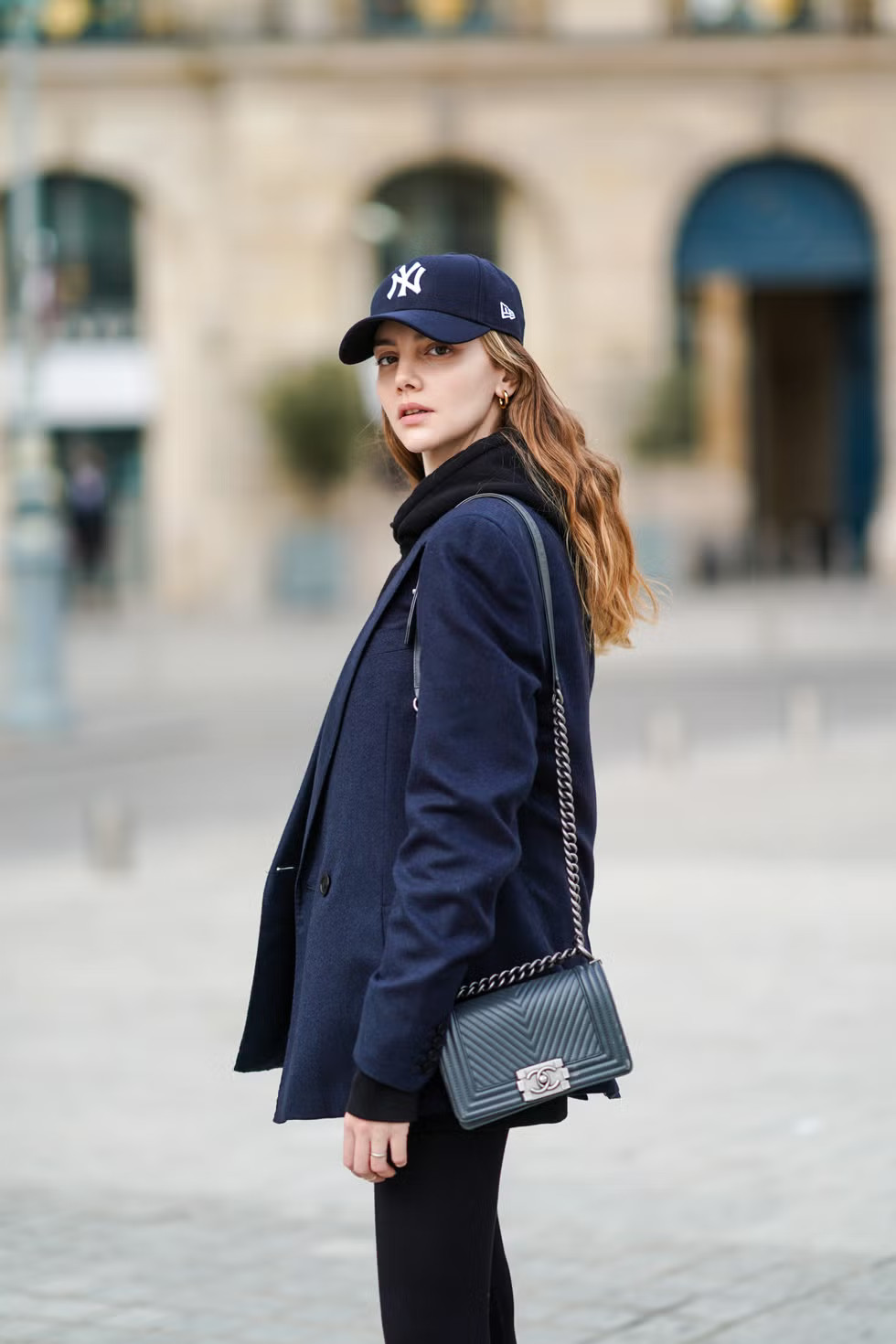 Athleisure Luxe with Navy Blazer Athleisure Luxe with Navy Blazer — Baseball Cap Outfits 2027