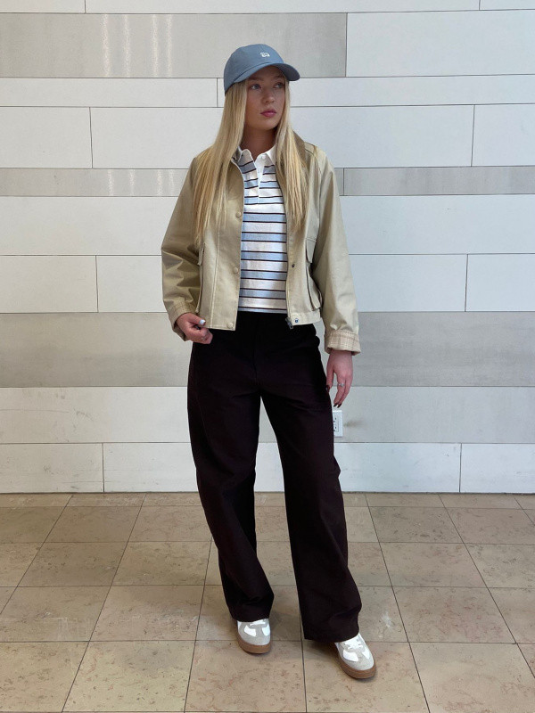 Corduroy Pants and Striped Polo Corduroy Pants and Striped Polo — Baseball Cap Outfits 2027