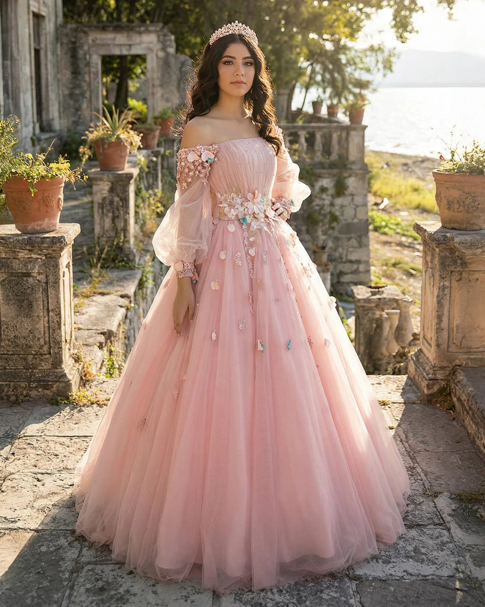 Fairytale Pink Ball Gown with Dramatic Puff Sleeves Fairytale Pink Ball Gown with Dramatic Puff Sleeves — Sweet 16 Dresses 2027