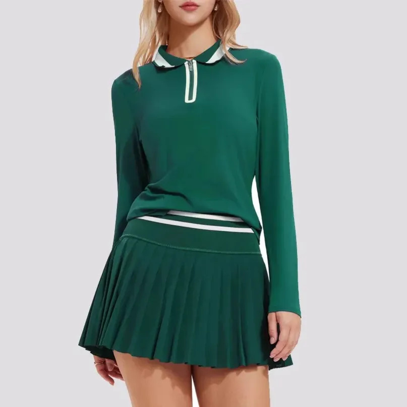 Matching Green Polo and Pleated Tennis Skirt Set Matching Green Polo and Pleated Tennis Skirt Set — Tennis Skirt Outfits 2027