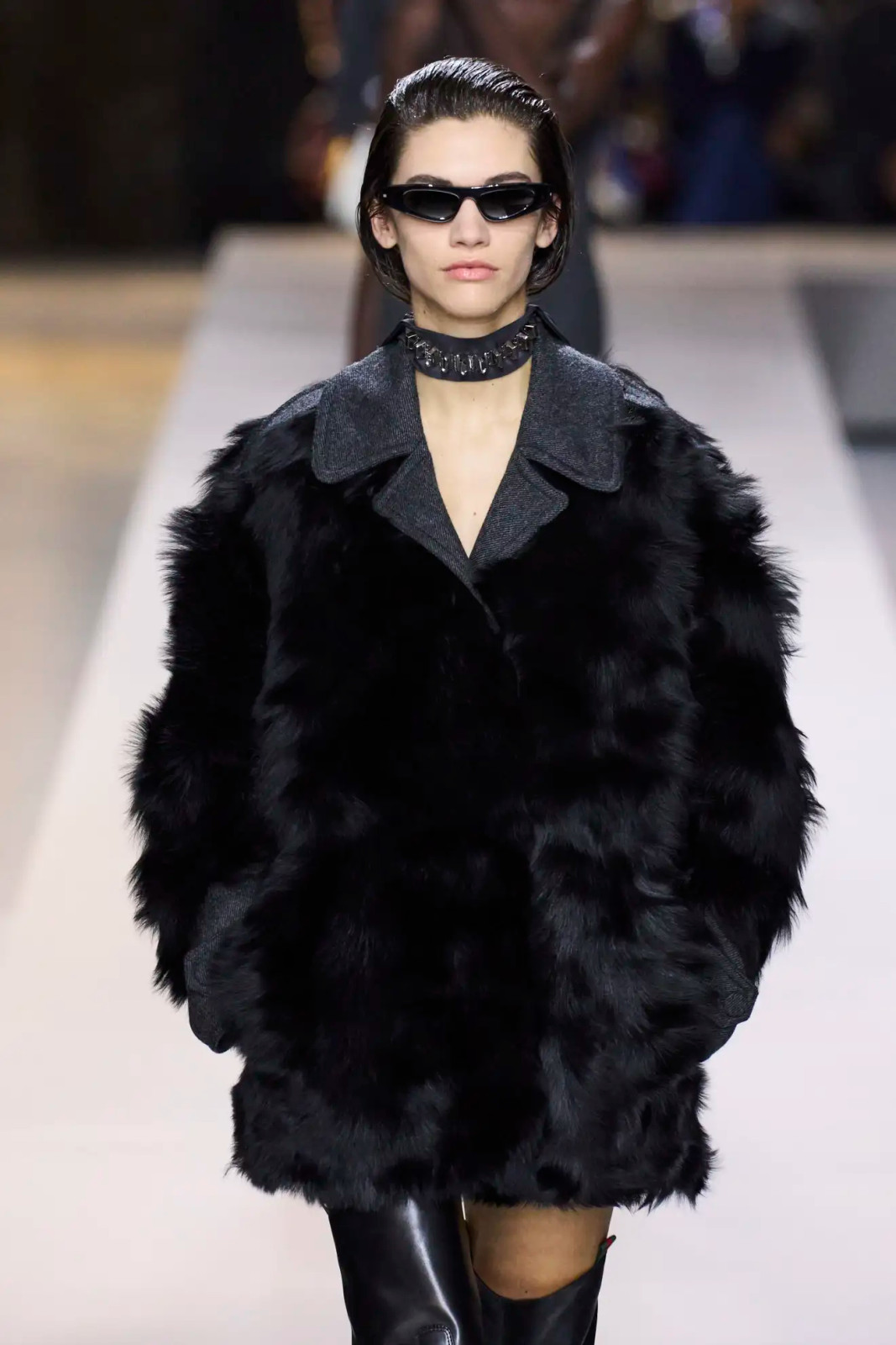 Statement Collar: Grey Jacket with Faux Fur Trim Statement Collar: Grey Jacket with Faux Fur Trim — Mob Wife Outfits 2027