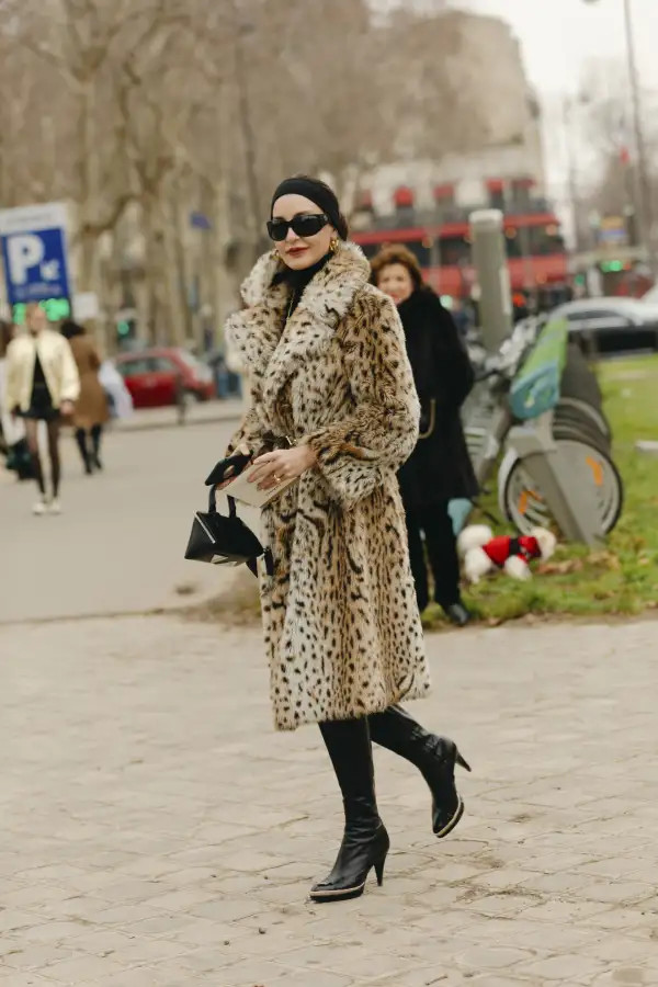Bold Appeal: Leopard Print Fur Coat and Headscarf Bold Appeal: Leopard Print Fur Coat and Headscarf — Mob Wife Outfits 2027