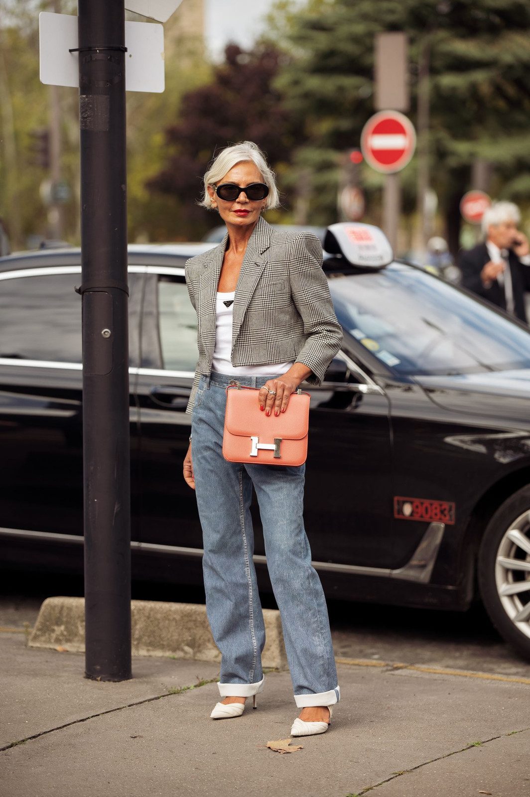 Checked Blazer and Wide-Leg Jeans: Balanced Proportions Checked Blazer and Wide-Leg Jeans: Balanced Proportions — Street Style Outfits 2027